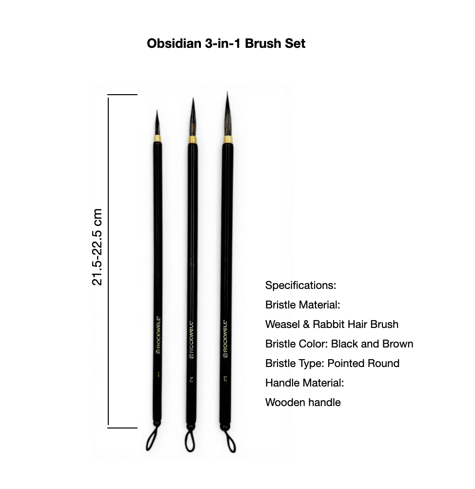Rock Blue 3-in-1 Watercolor Brush Set